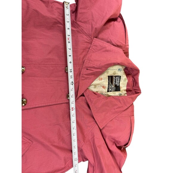 VTG London Towne Limits Trench Coat Women’s 10 Pink Double Breasted Lightweight - Picture 8 of 9